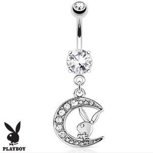 Playboy Crescent Moon Belly Navel Ring